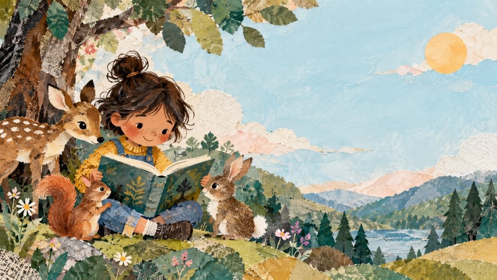 Mixed-Media Collage Children's Picture Book Illustration
